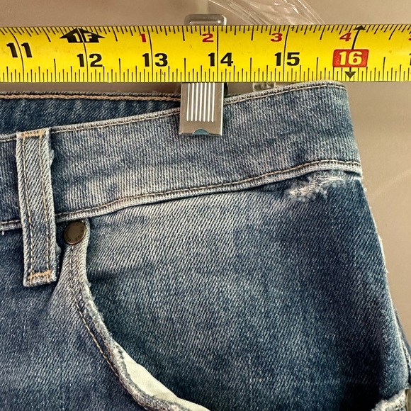 Paige Anthropologie High Rise Sarah Straight Distressed Cropped Jeans Button Fly - Picture 12 of 16